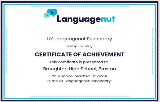 Broughton High School - Broughton are winners of the MFL Languagenut ...